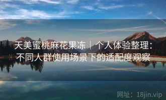 天美蜜桃麻花果冻｜个人体验整理：不同人群使用场景下的适配度观察