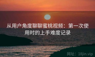 从用户角度聊聊蜜桃视频：第一次使用时的上手难度记录