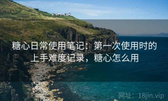 糖心日常使用笔记：第一次使用时的上手难度记录，糖心怎么用
