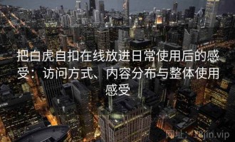 把白虎自扣在线放进日常使用后的感受：访问方式、内容分布与整体使用感受