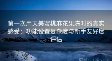 第一次用天美蜜桃麻花果冻时的真实感受：功能设置复杂度与新手友好度评估