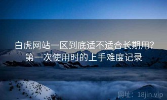 白虎网站一区到底适不适合长期用？第一次使用时的上手难度记录