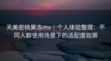 天美密桃果冻mv｜个人体验整理：不同人群使用场景下的适配度观察