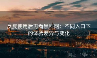 反复使用后再看黑料网：不同入口下的体验差异与变化