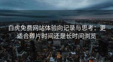 白虎免费网站体验向记录与思考：更适合碎片时间还是长时间浏览