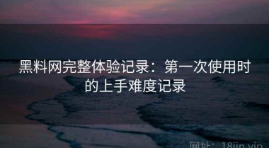 黑料网完整体验记录：第一次使用时的上手难度记录