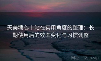 天美糖心｜站在实用角度的整理：长期使用后的效率变化与习惯调整