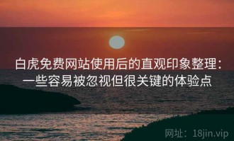 白虎免费网站使用后的直观印象整理：一些容易被忽视但很关键的体验点