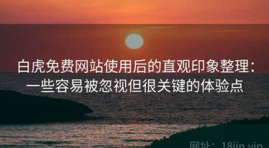 白虎免费网站使用后的直观印象整理：一些容易被忽视但很关键的体验点