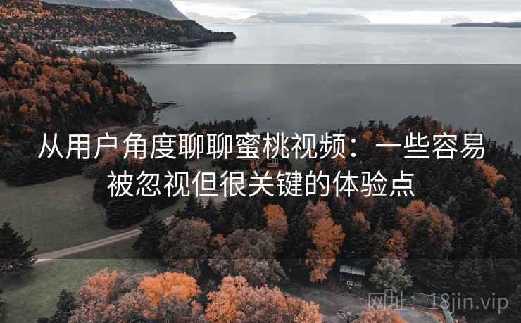 从用户角度聊聊蜜桃视频:一些容易被忽视但很关键的体验点 从用户角度聊聊蜜桃视频:一些容易被忽视但很关键的体验点