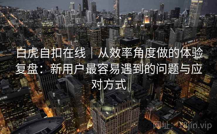 白虎自扣在线｜从效率角度做的体验复盘：新用户最容易遇到的问题与应对方式