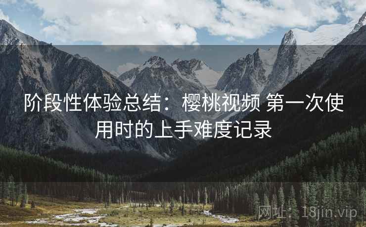 阶段性体验总结：樱桃视频 第一次使用时的上手难度记录