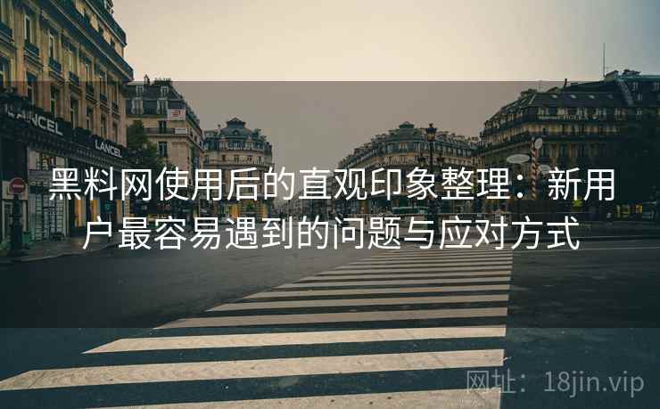 黑料网使用后的直观印象整理:新用户最容易遇到的问题与应对方式 黑料网使用后的直观印象整理:新用户最容易遇到的问题与应对方式